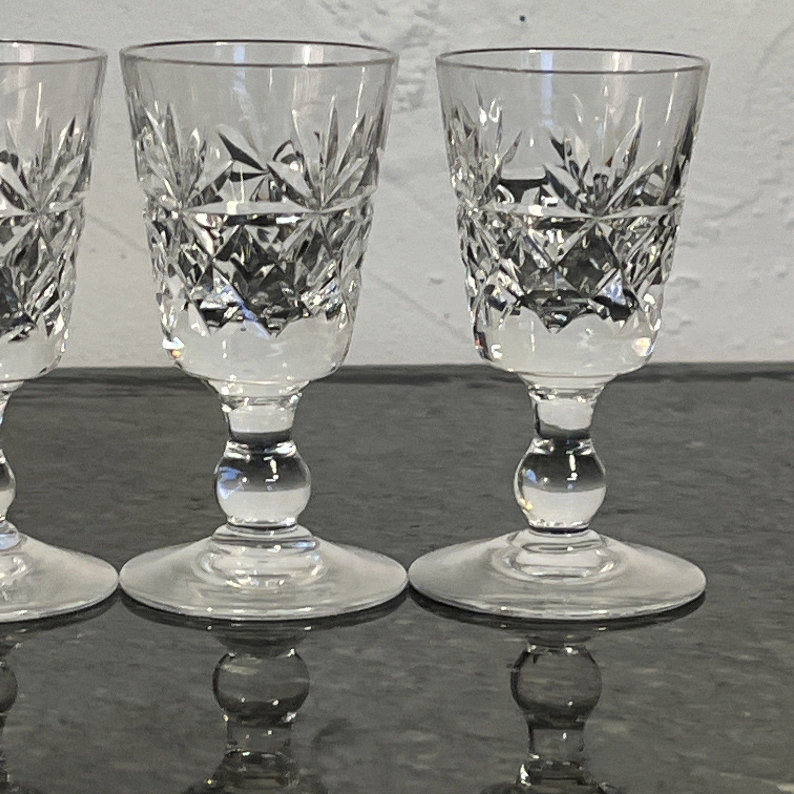 Set of 6 Royal Brierley Cut Crystal Liqueur Glasses England