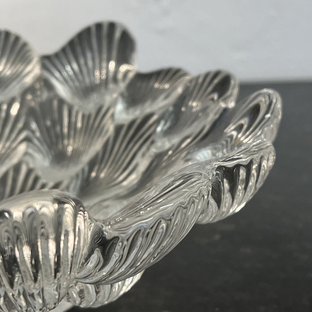 Royal Copenhagen Crystal Bowl Shell Pattern Scandinavian Glass Centrepiece Dish