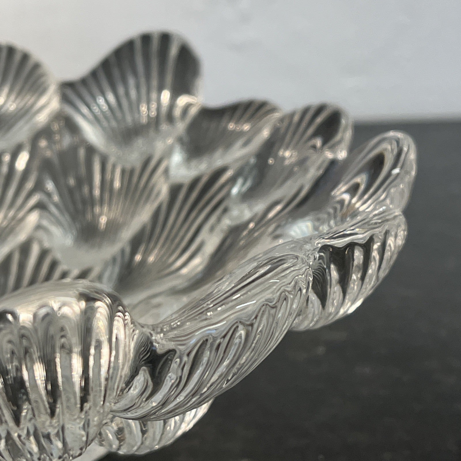 Royal Copenhagen Crystal Bowl Shell Pattern Scandinavian Glass Centrepiece Dish