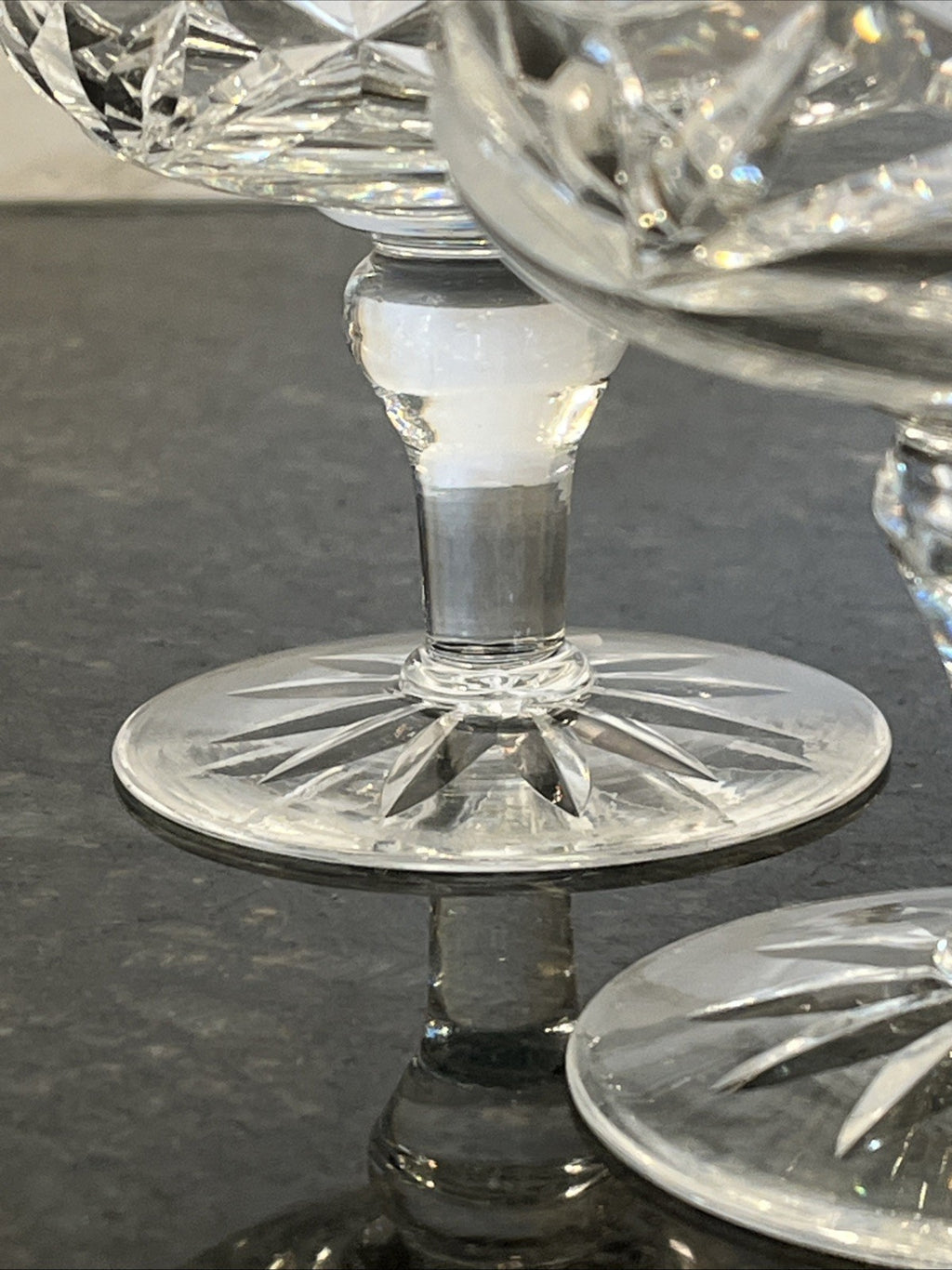 Edinburgh & Leith Cut Crystal Sundae Dessert Glasses Vintage 1930s Set Of 3