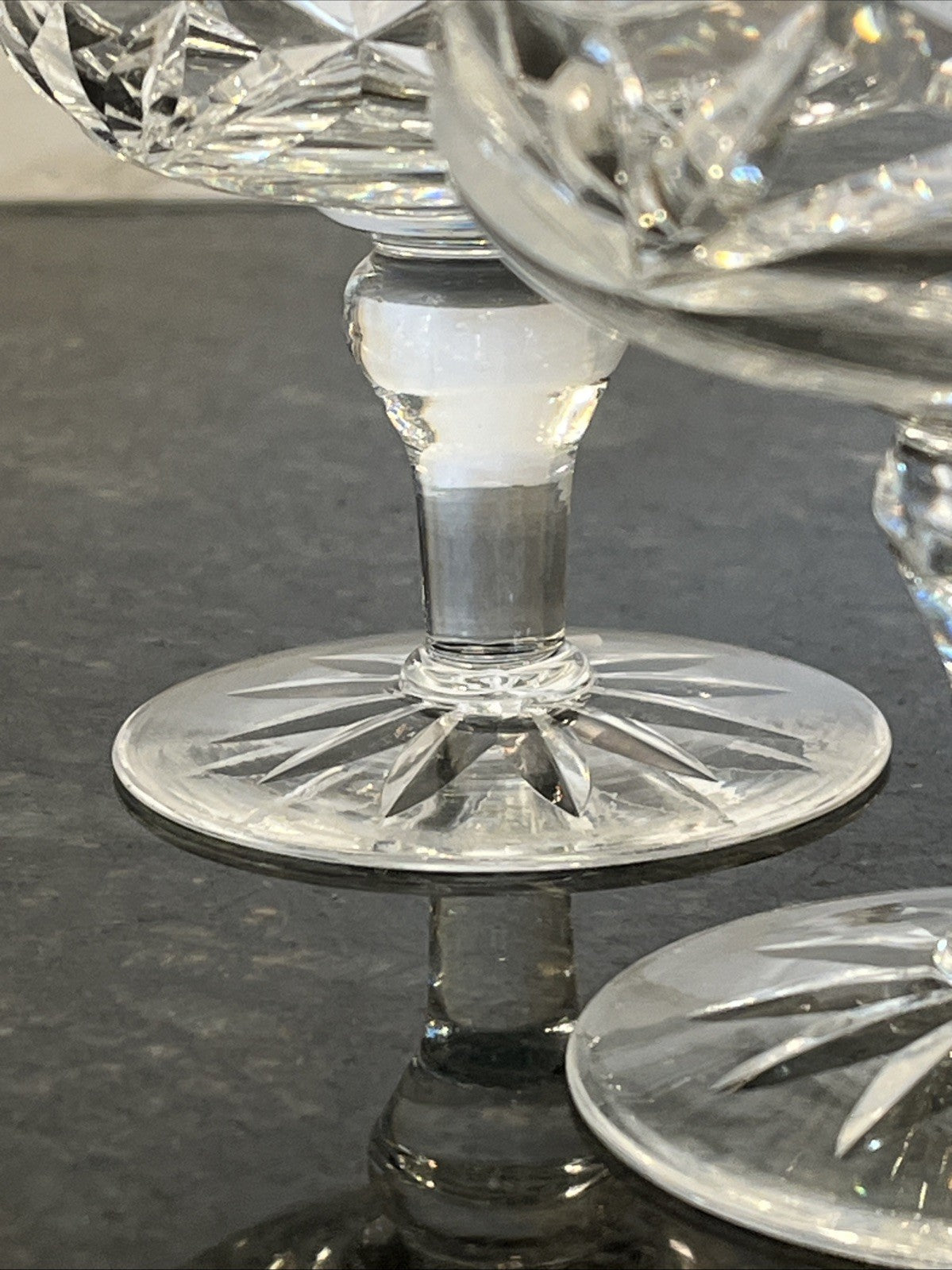 Edinburgh & Leith Cut Crystal Sundae Dessert Glasses Vintage 1930s Set Of 3