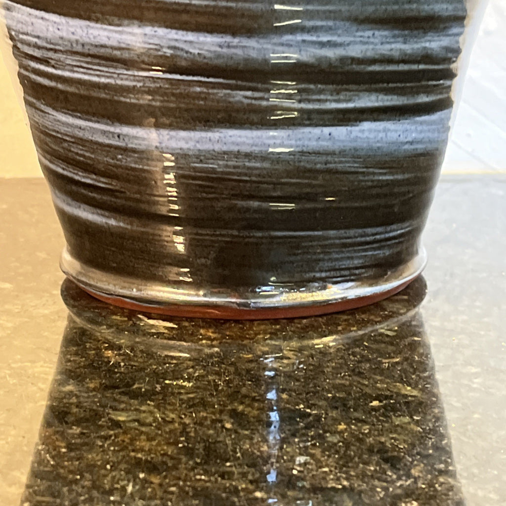 Wold Pottery Blue Banded Studio Pottery Hand Thrown Large Vase Yorkshire