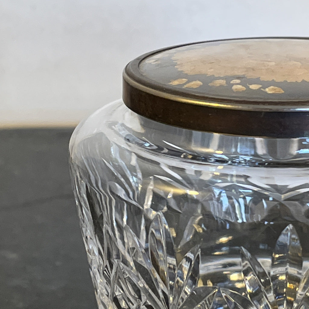 Tudor Crystal Trinket Box Hand Cut Lead Crystal Floral Lid Jewellery Pot England
