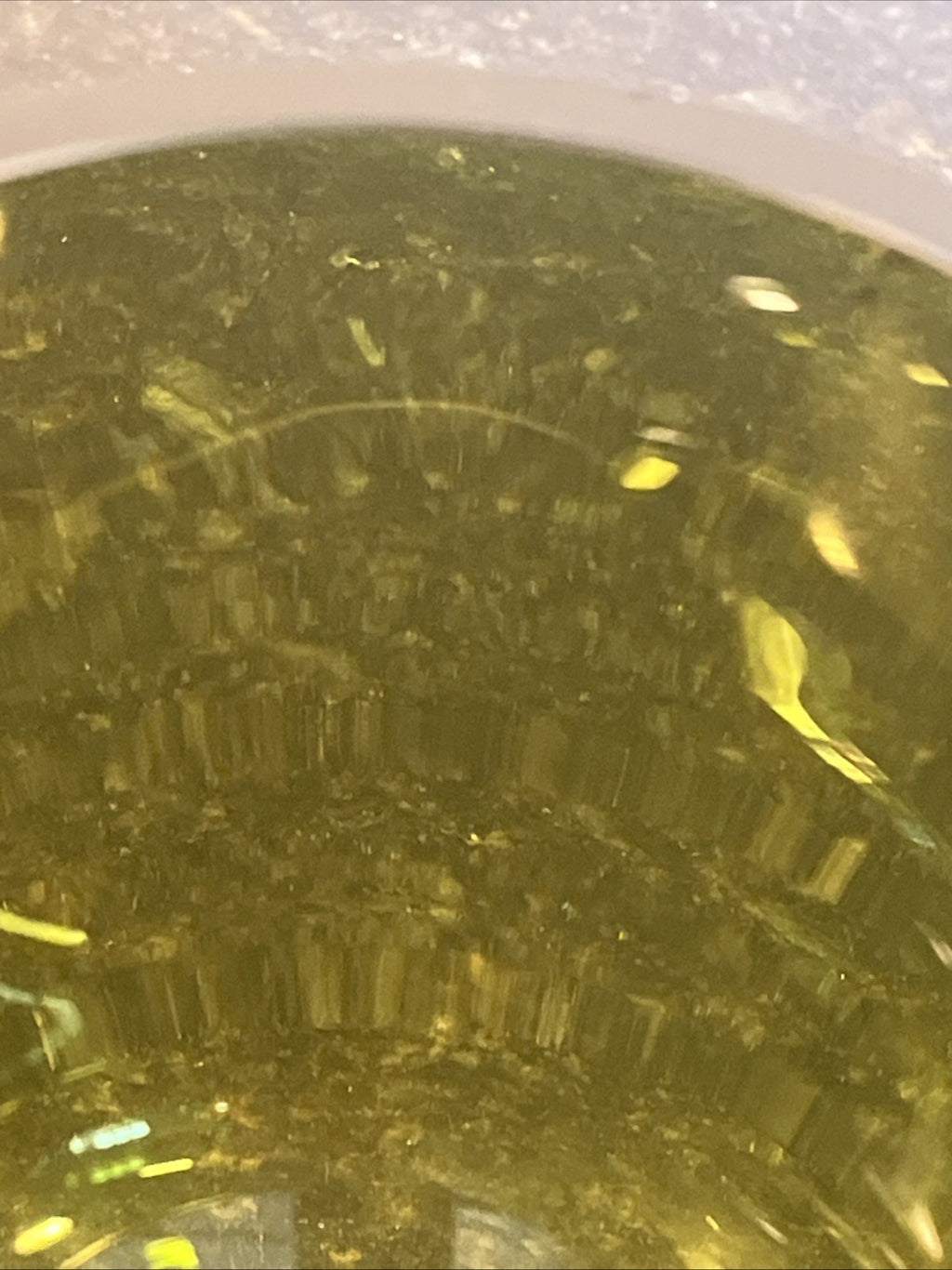 Vintage Cleybergh Art Glass Vase Olive Green Heavy MCM Belgian Signed