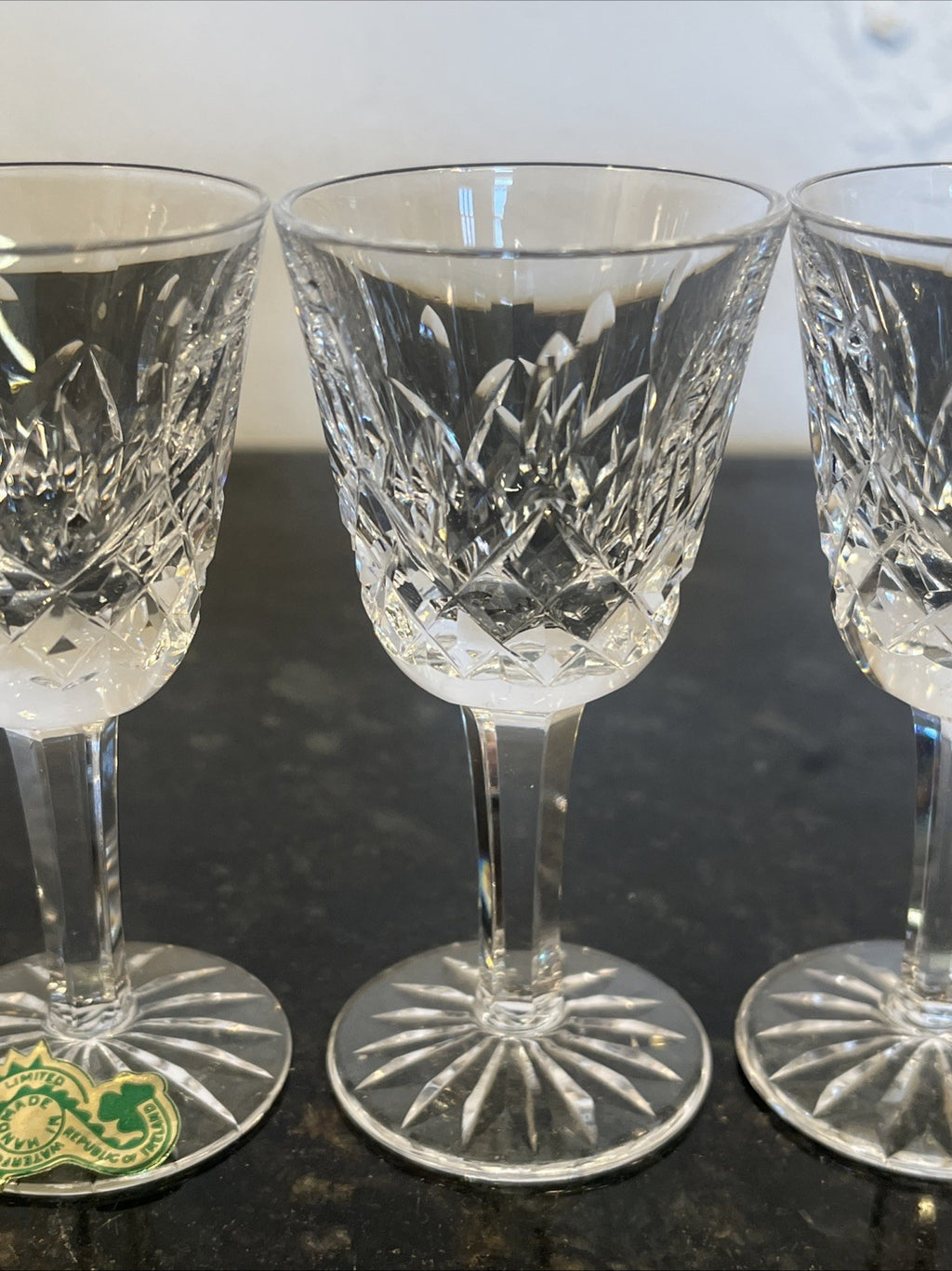 Waterford Lismore Crystal Cordial Glasses Set 6 Cut Crystal Ireland