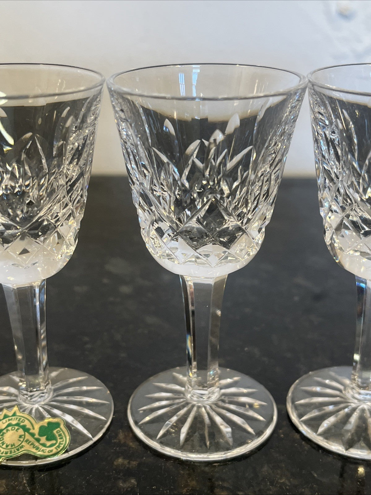 Waterford Lismore Crystal Cordial Glasses Set 6 Cut Crystal Ireland