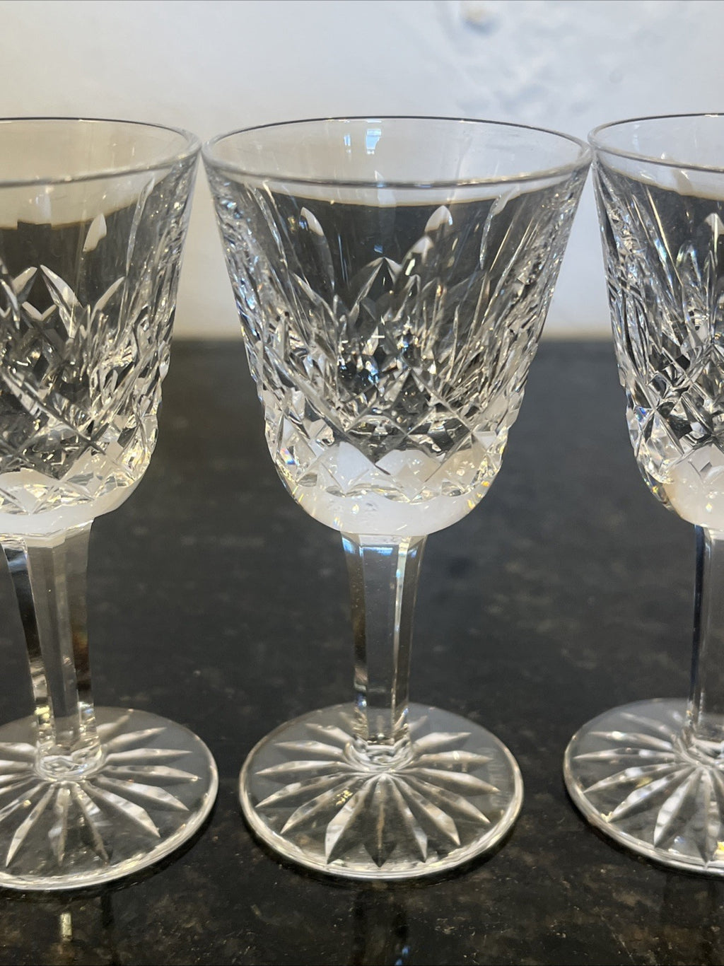 Waterford Lismore Crystal Cordial Glasses Set 6 Cut Crystal Ireland