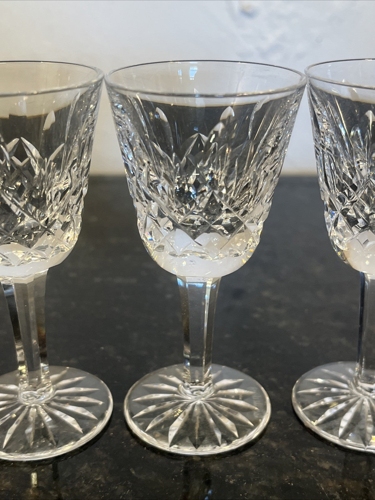Waterford Lismore Crystal Cordial Glasses Set 6 Cut Crystal Ireland