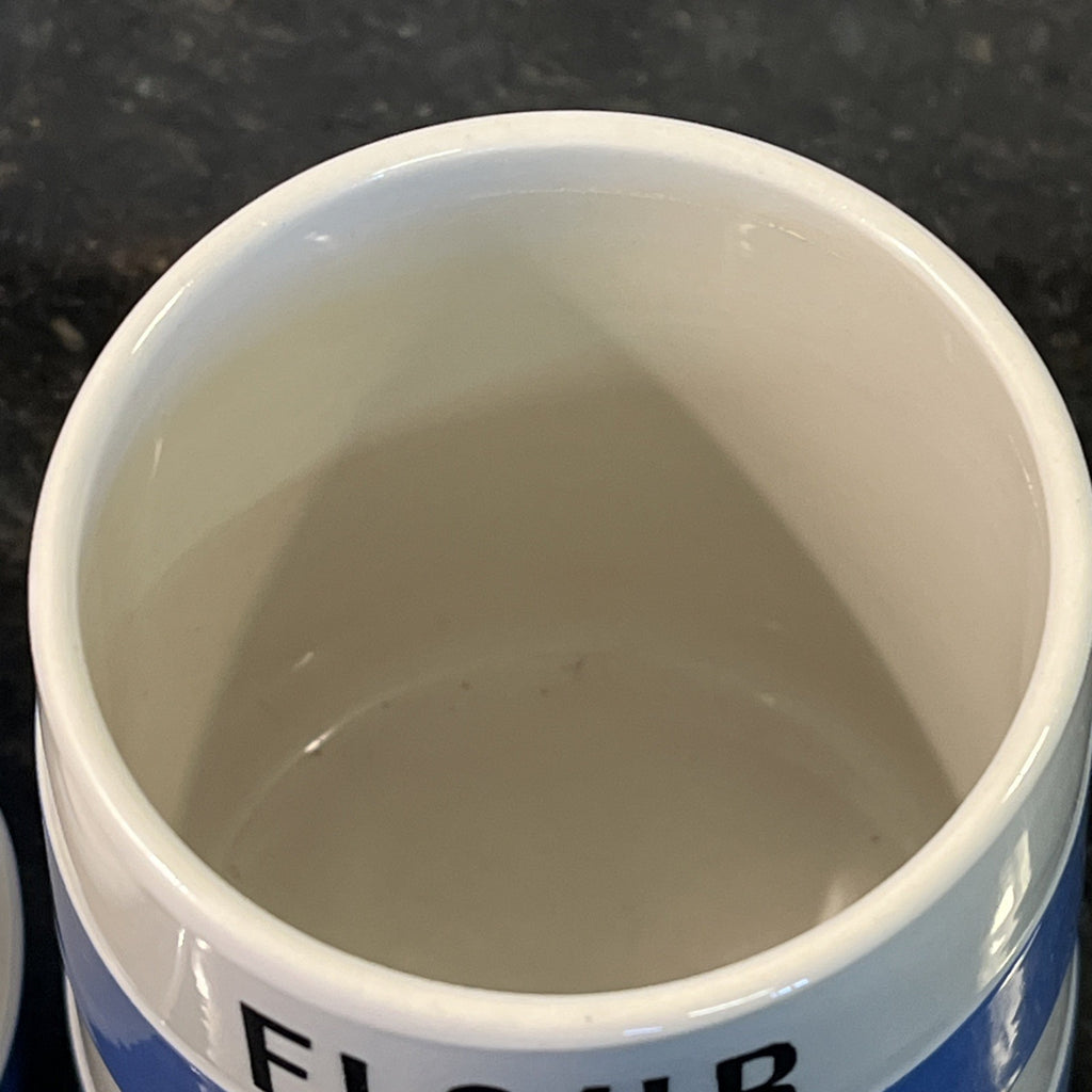 TG Green Cornishware Judith Onions Flour Dredger Blue White Kitchenware