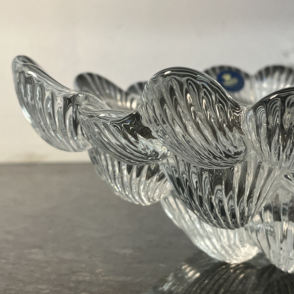 Royal Copenhagen Crystal Bowl Shell Pattern Scandinavian Glass Centrepiece Dish