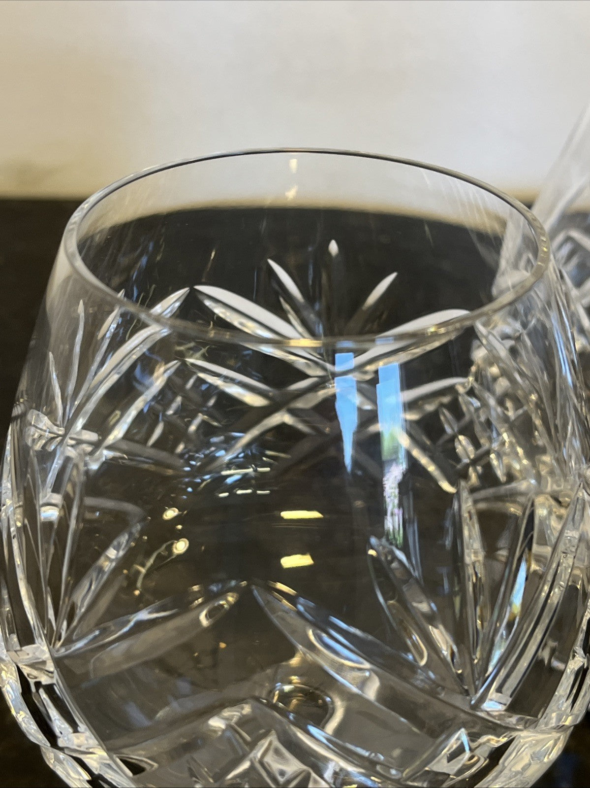 Royal Doulton Juliette Crystal Brandy Glasses Pair Cut Lead Crystal England