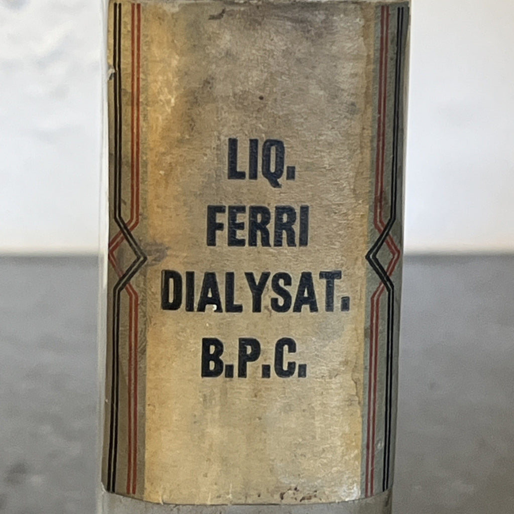 Antique Chemist Bottles Apothecary Pharmacy Labels Glass Set of 4 B.P.