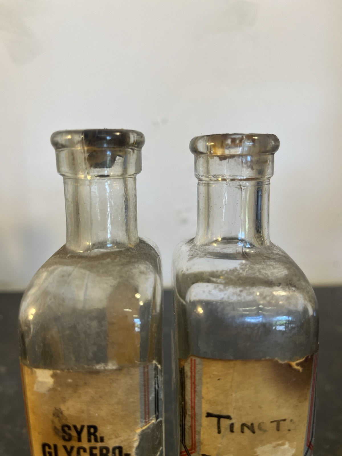 Poison Apothecary Bottles Glass Chemist Pharmacy Labels Pair