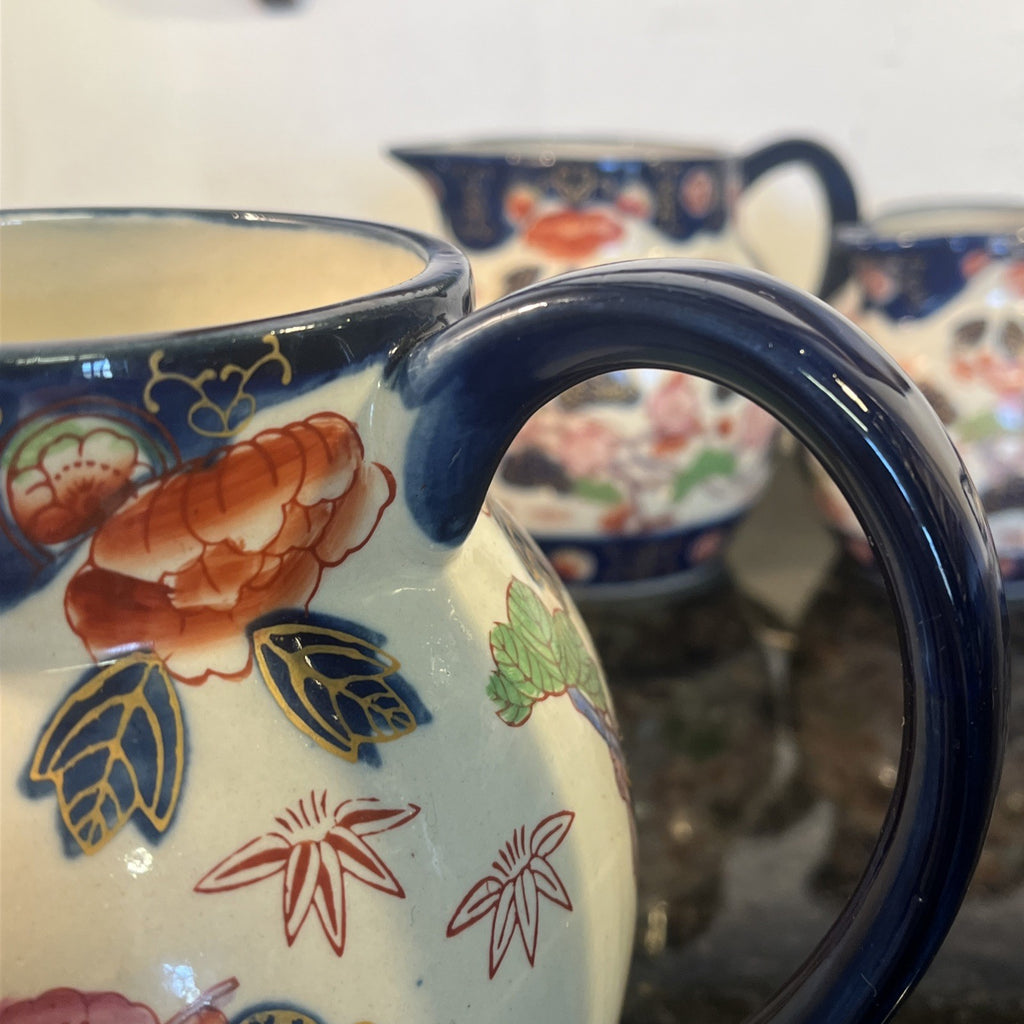 Victoria Ware Imari Style Graduated Ironstone Jugs Set of 4 Staffordshire England