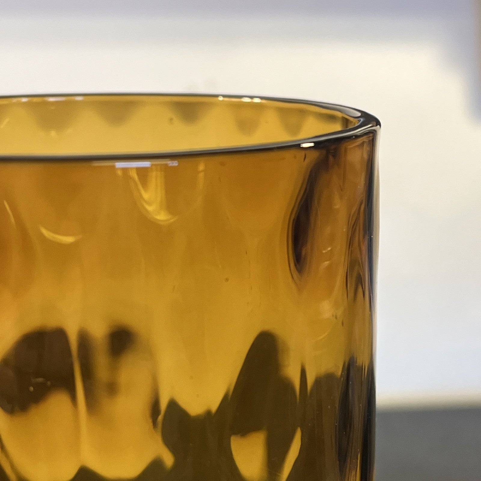 Vintage JC Sweden Amber Art Glass Vase Scandinavian Lindshammar Style