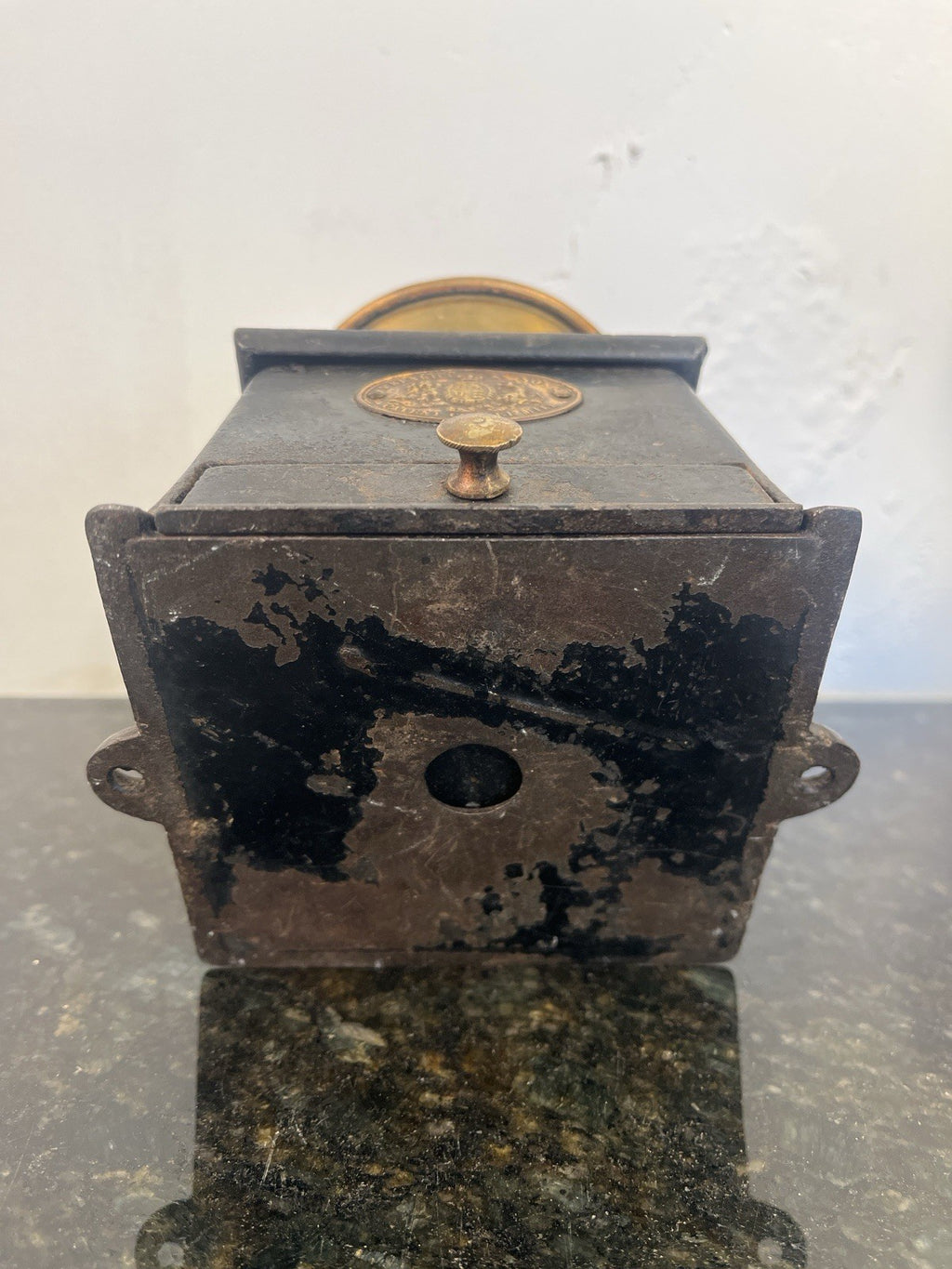 Kenrick Sons Patent Coffee Mill Antique Cast Iron Brass Grinder Victorian