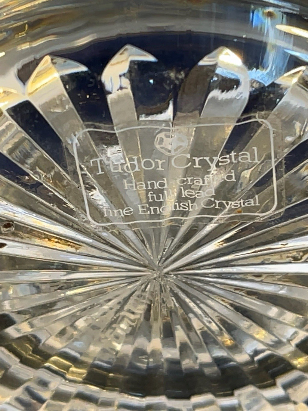 Tudor Crystal Trinket Box Hand Cut Lead Crystal Floral Lid Jewellery Pot England
