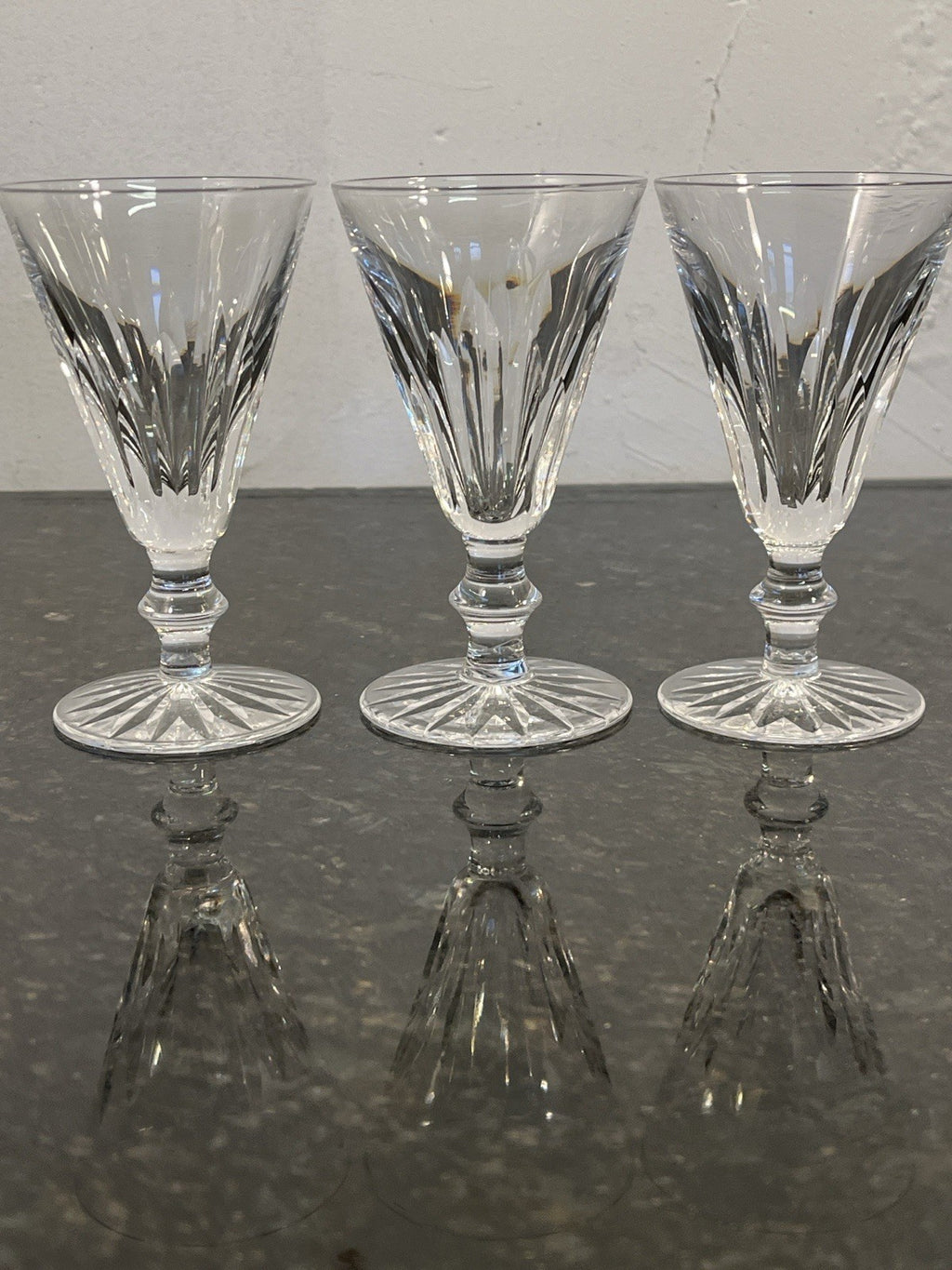 Waterford Crystal Eileen Sherry Glasses Set Of 3 Cut Crystal Ireland