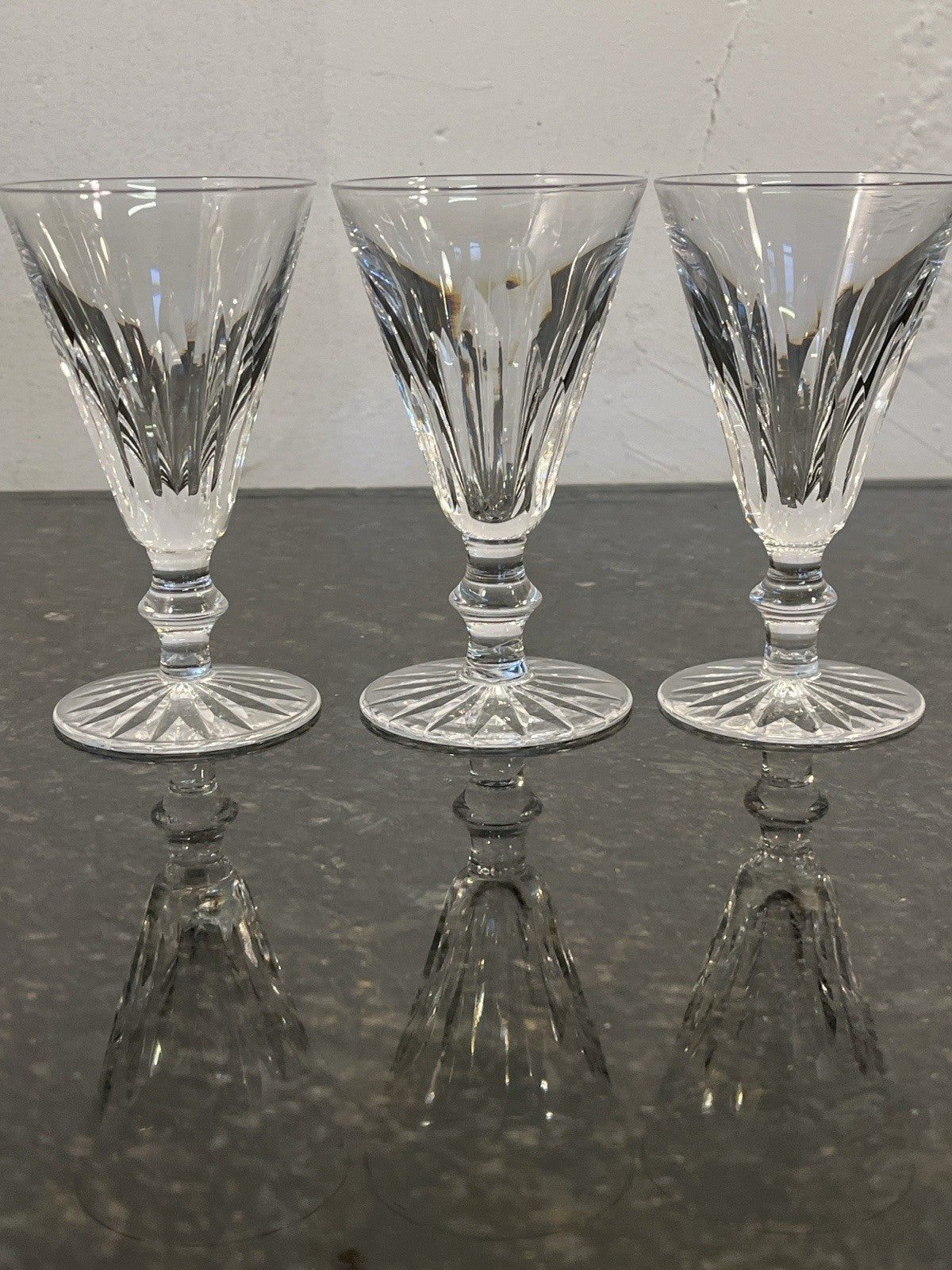 Waterford Crystal Eileen Sherry Glasses Set Of 3 Cut Crystal Ireland