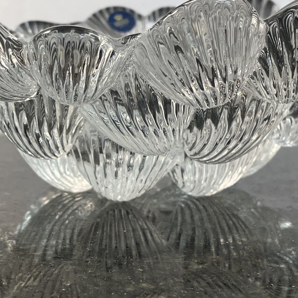Royal Copenhagen Crystal Bowl Shell Pattern Scandinavian Glass Centrepiece Dish
