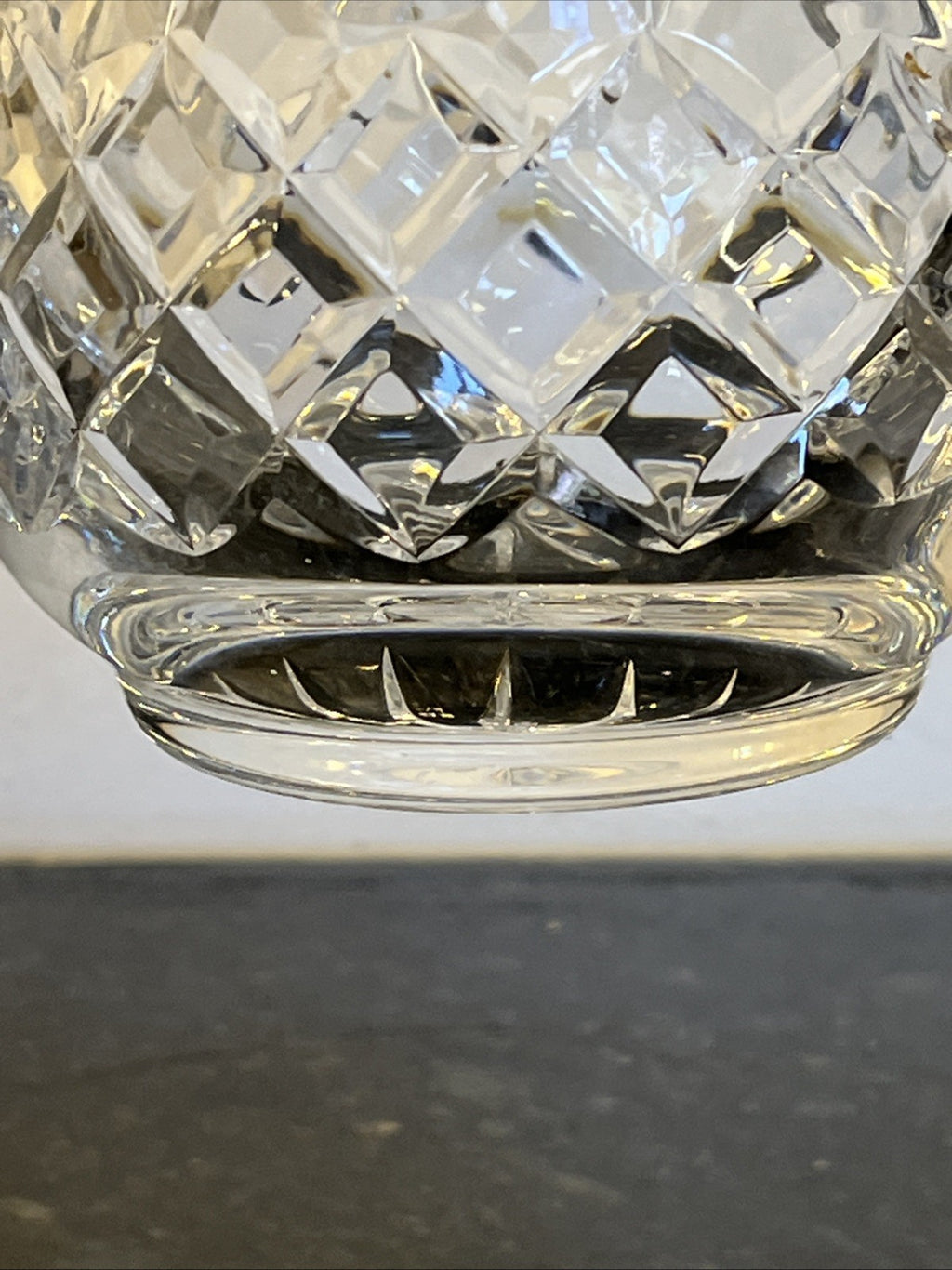 Rogaska Gallia Crystal Wine Decanter Diamond Cut Etched Floral Stopper Slovenia