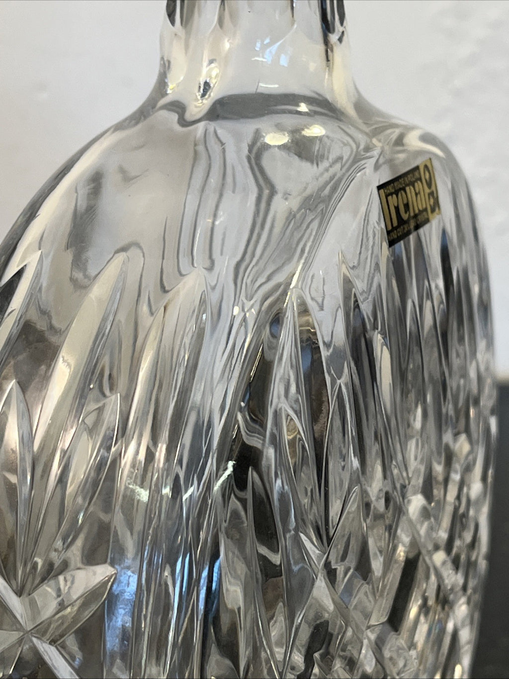 Moon Flask Crystal Decanter Irena Poland 24 Lead Cut Glass Stopper
