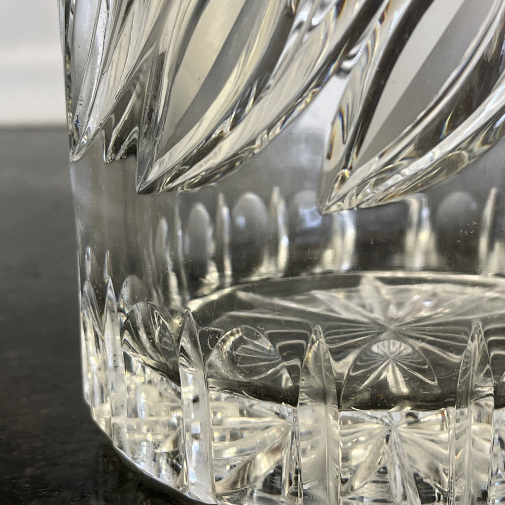 Ajka Crystal Vase Lead Crystal Hungary Large Cut Glass Flared Vase Original Labe