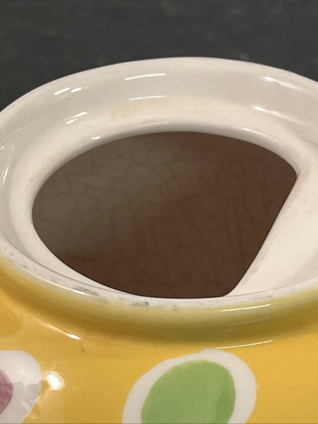 Whittard Large Yellow Polka Dot Teapot Hand Painted Ceramic Kitchen Tea Pot