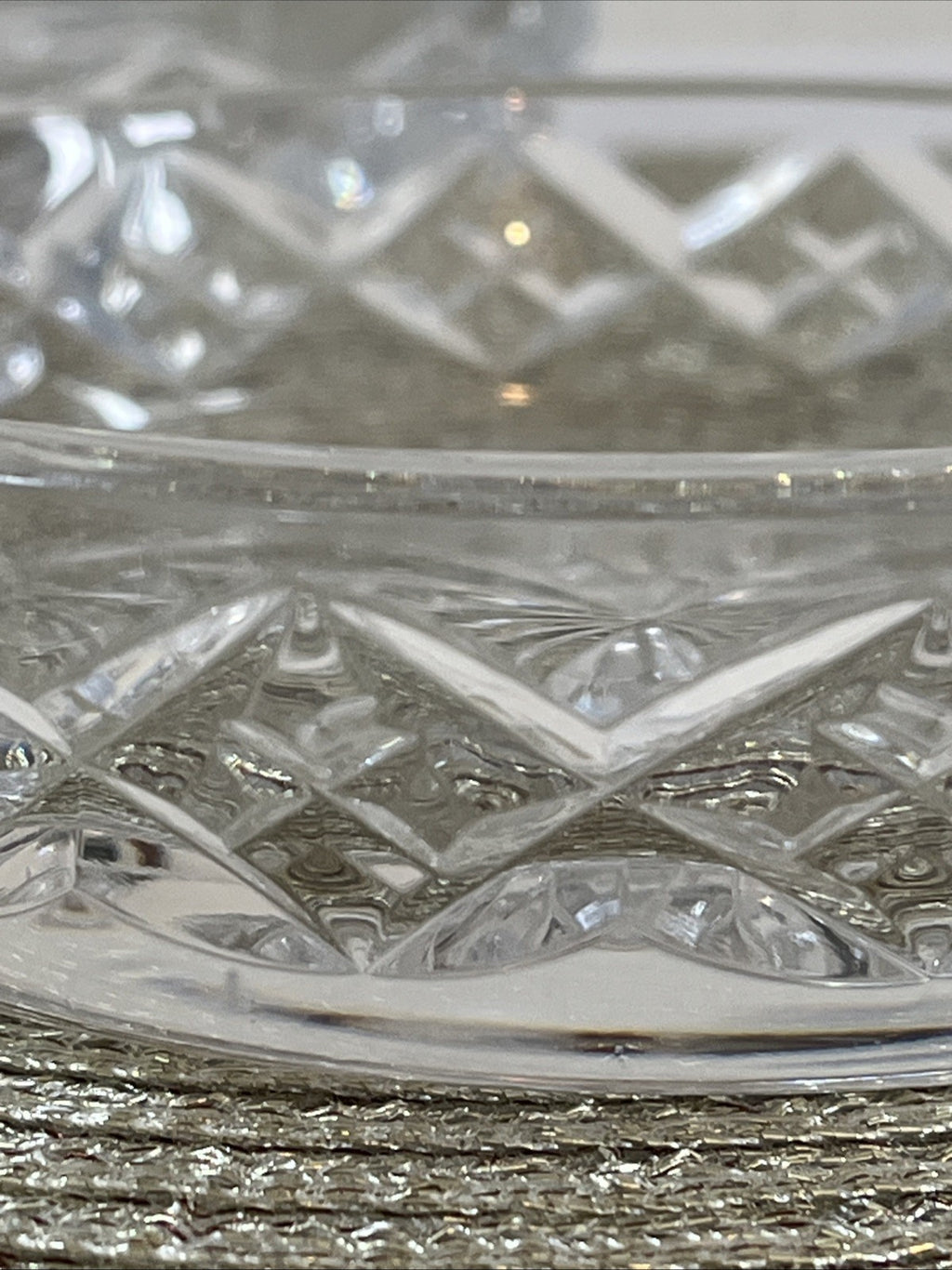 Waterford Crystal Nocturne Bowls Pair Cut Glass Starburst Dessert Nut Dishes