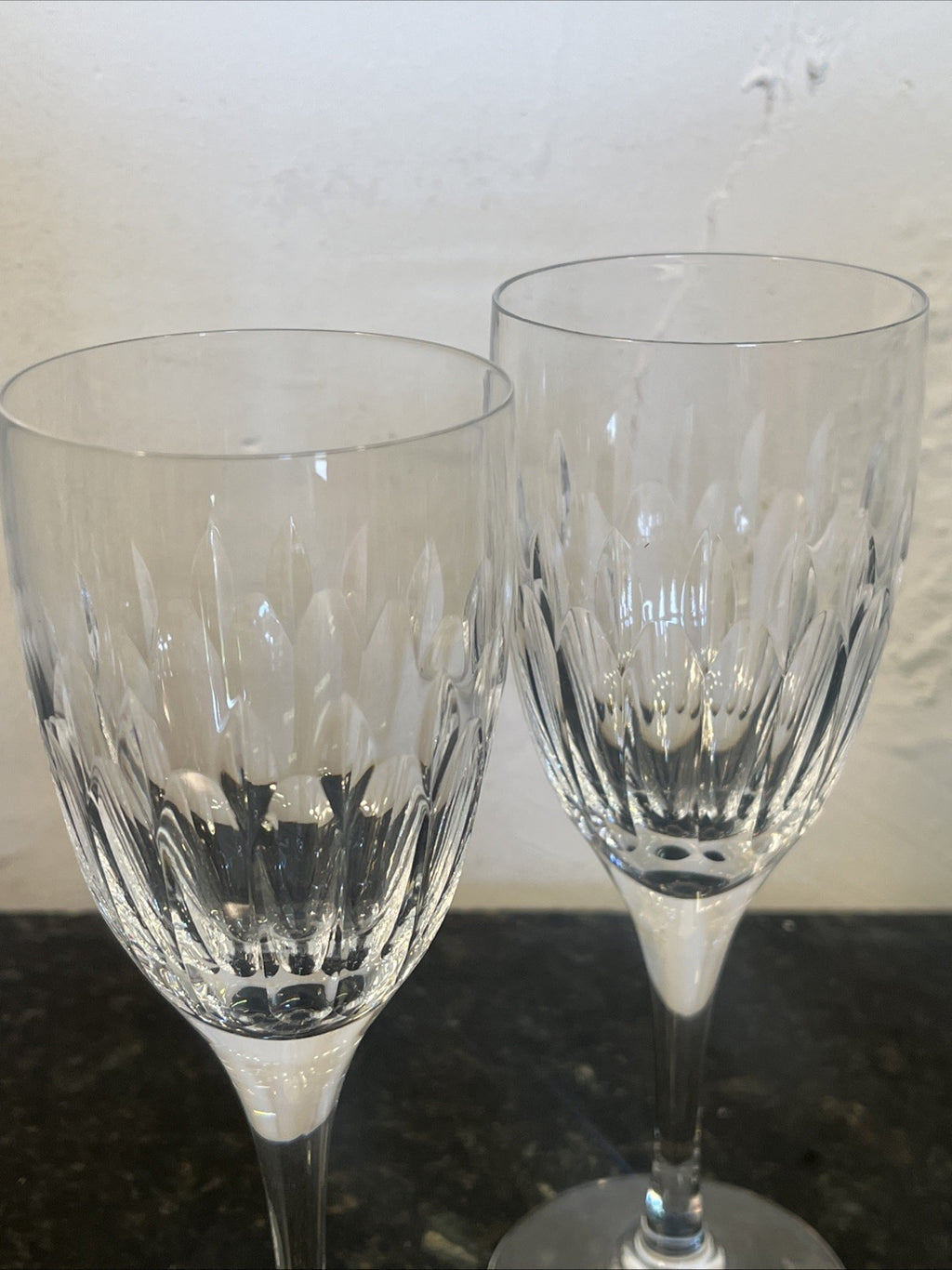 Royal Brierley Opera Crystal Wine Glasses Boxed Pair Handmade Lead Crystal