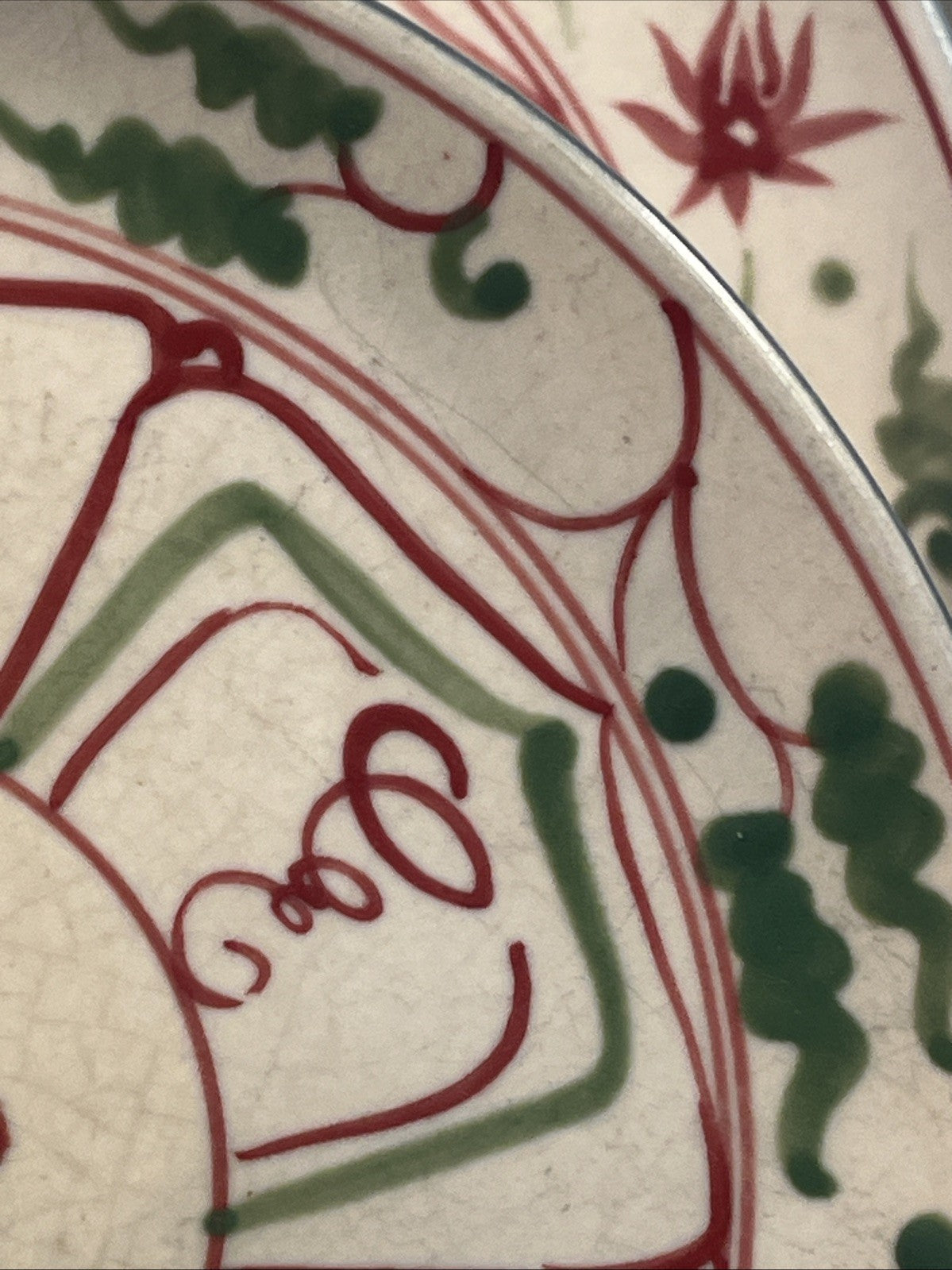 Vietnamese Son Be Pottery Plates Hand Painted Decorative Ceramic Plate Set