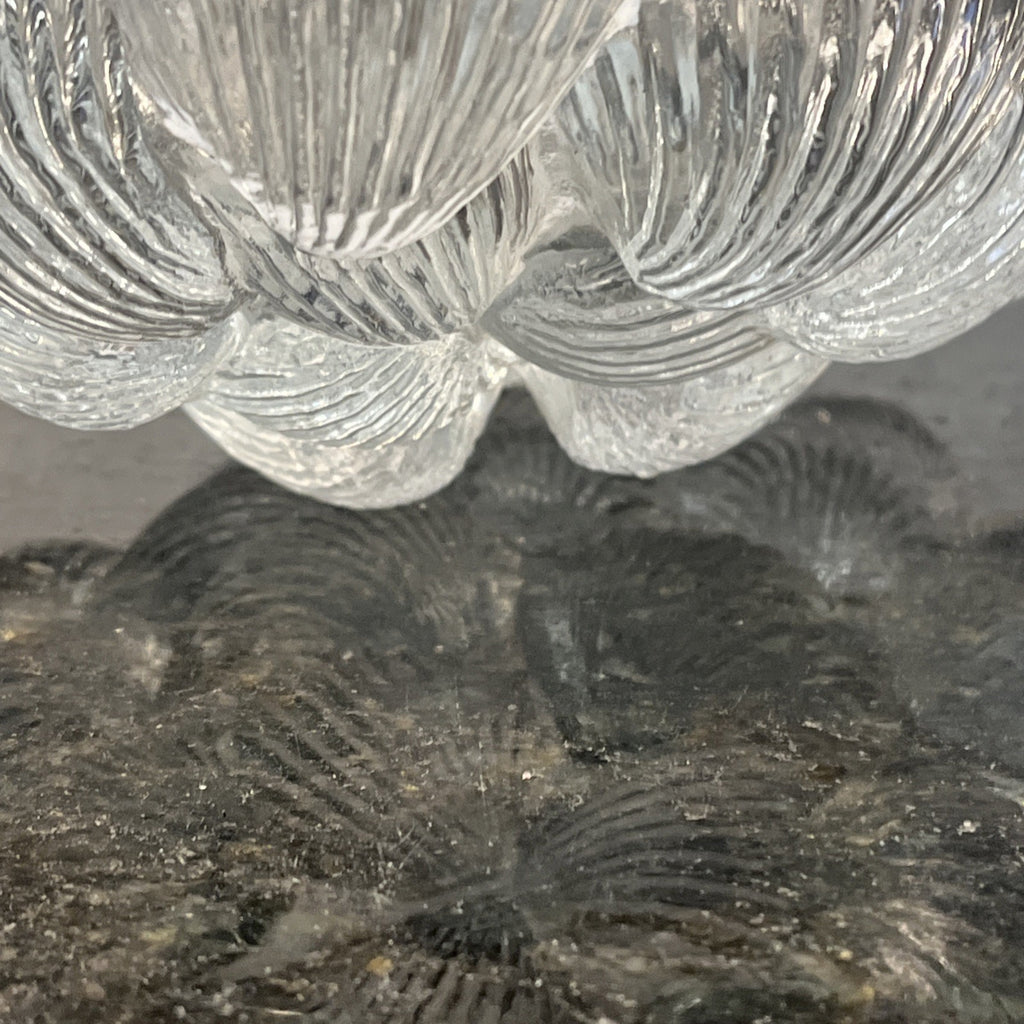 Royal Copenhagen Crystal Bowl Shell Pattern Scandinavian Glass Centrepiece Dish