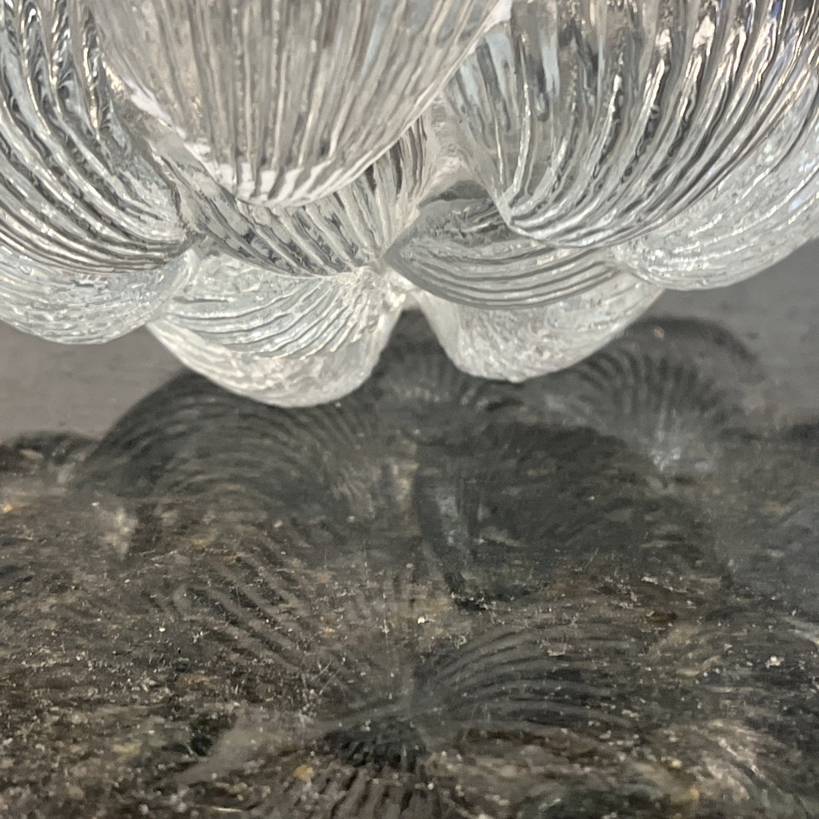 Royal Copenhagen Crystal Bowl Shell Pattern Scandinavian Glass Centrepiece Dish