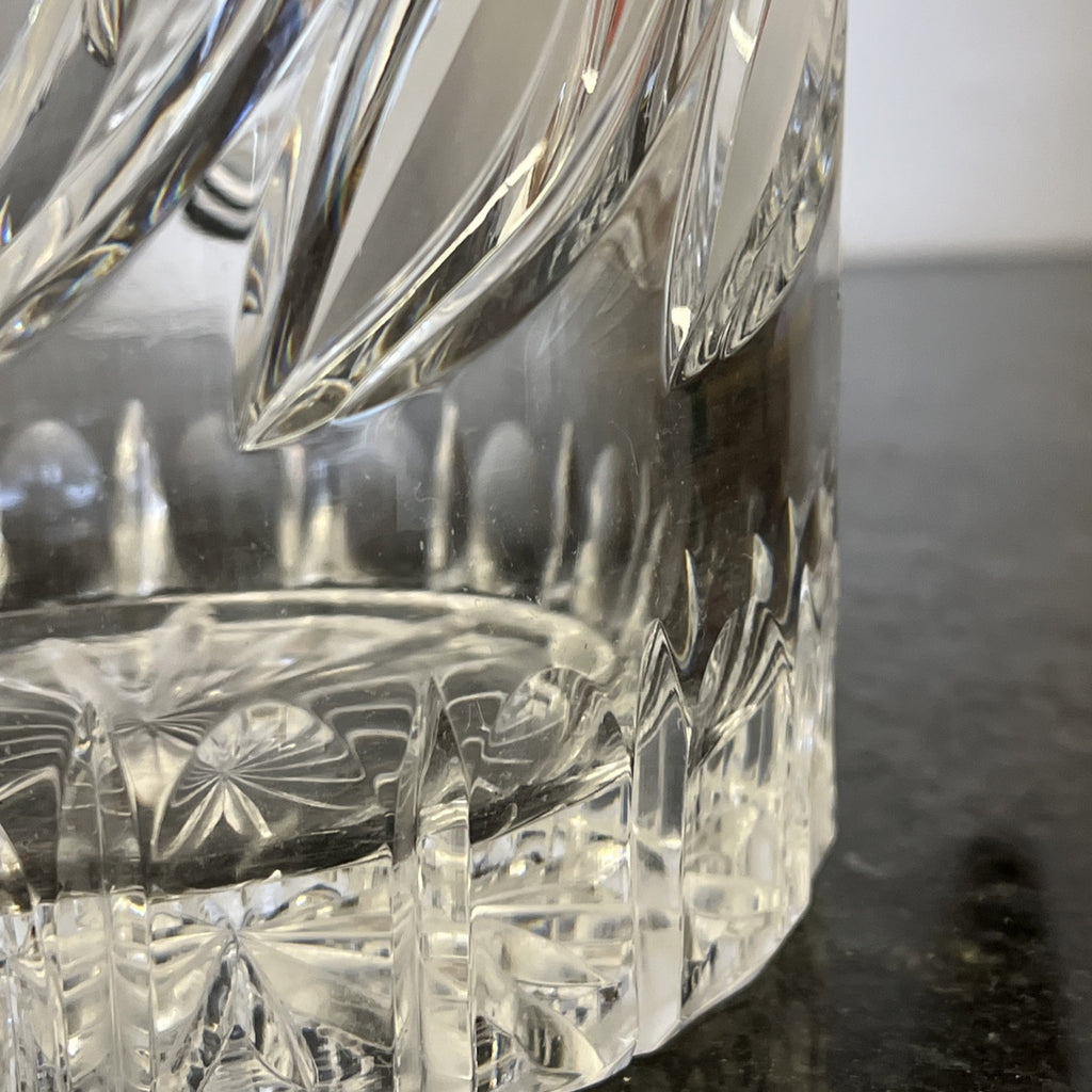 Ajka Crystal Vase Lead Crystal Hungary Large Cut Glass Flared Vase Original Labe