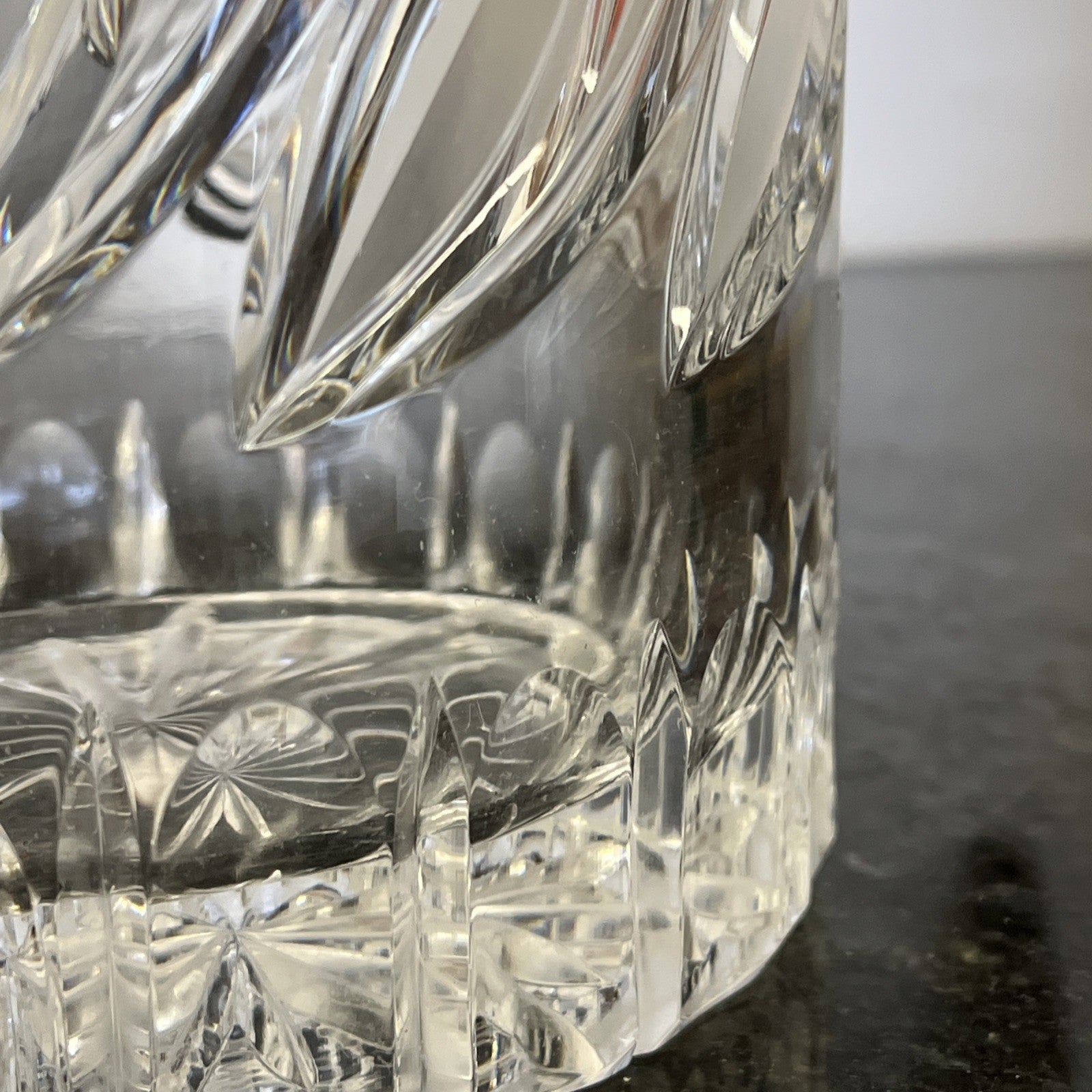 Ajka Crystal Vase Lead Crystal Hungary Large Cut Glass Flared Vase Original Labe