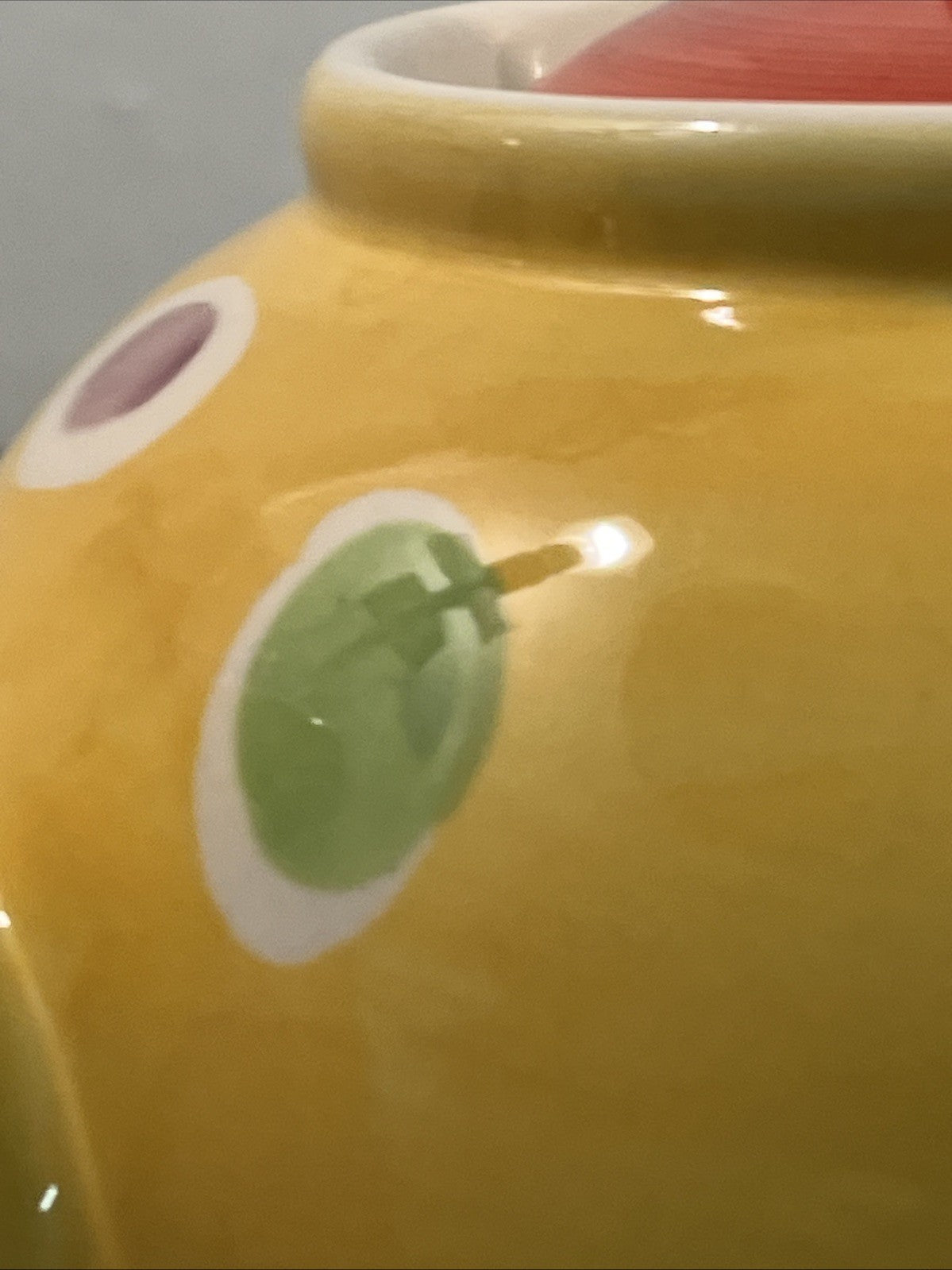 Whittard Large Yellow Polka Dot Teapot Hand Painted Ceramic Kitchen Tea Pot