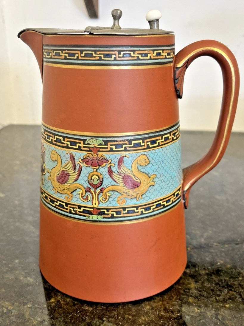 Watcombe Terracotta Jug Clarke Patent Lid Griffin Dresser Style