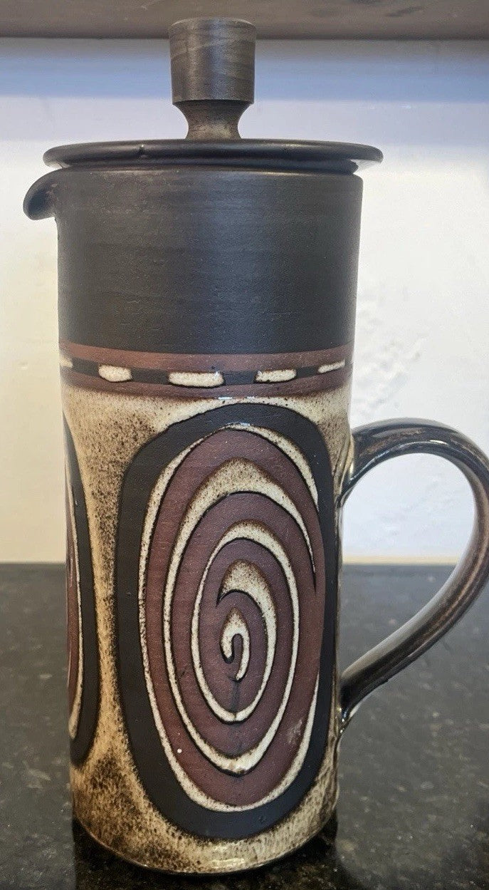 Briglin Studio Pottery Coffee Pot Spiral Design London Studio Pottery