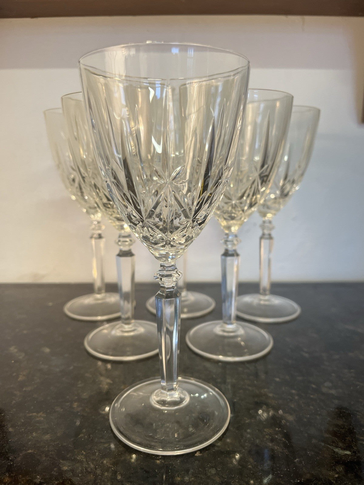 Vintage RCR Crystal Orchestra Wine Glasses Italian Cut Crystal Set of 6