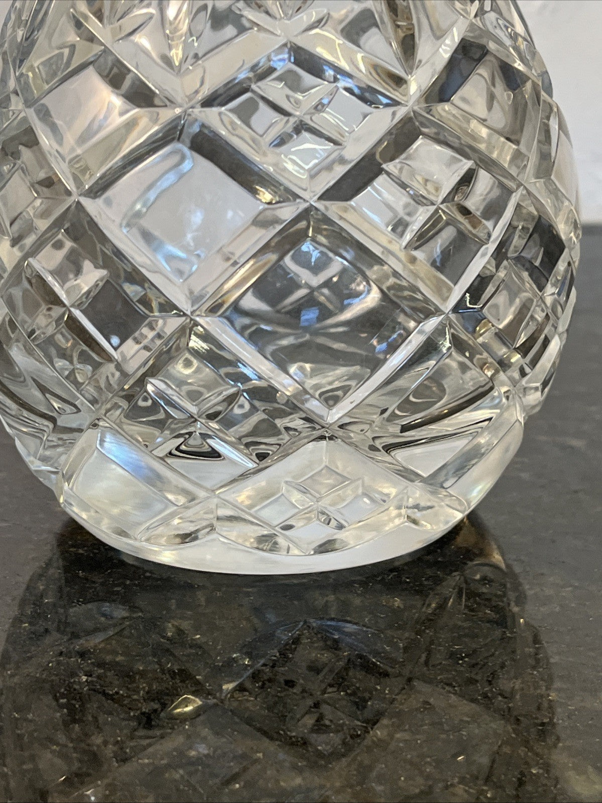Lead Crystal Decanter Irena Poland Cut Glass Whisky Brandy Wine with Stopper