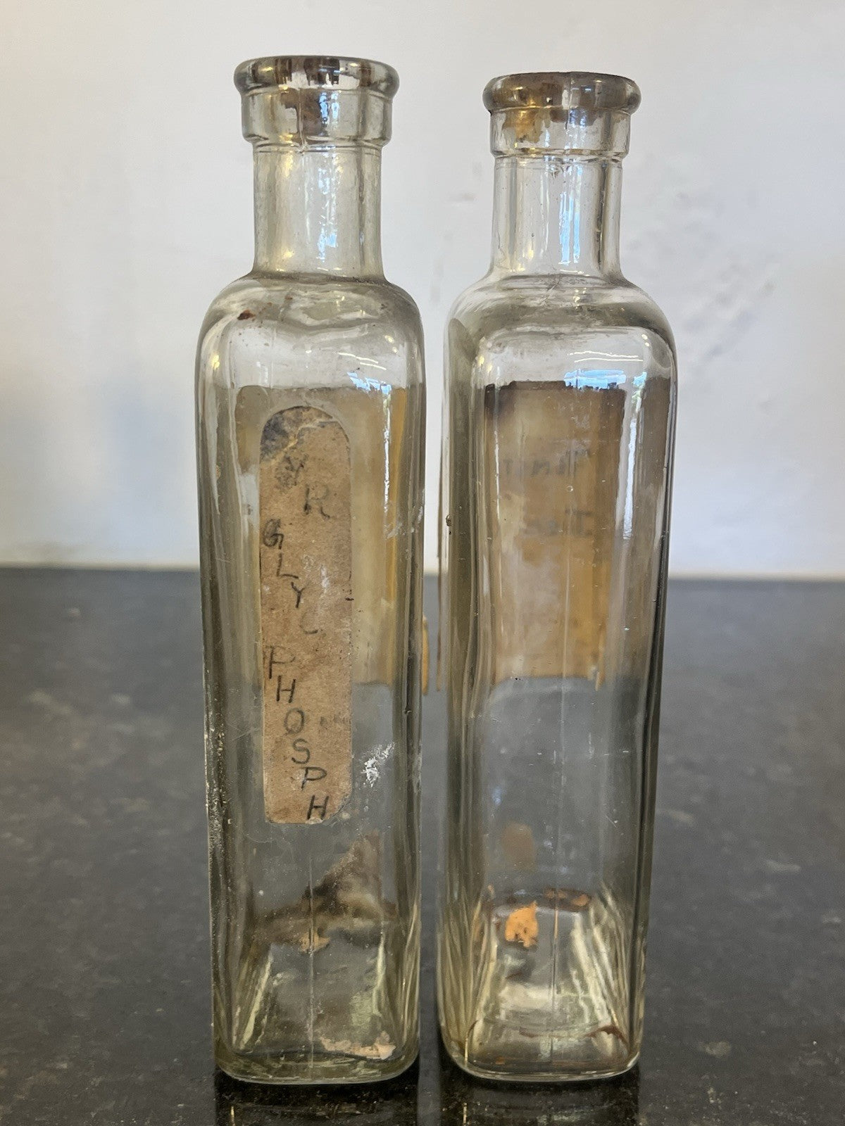 Poison Apothecary Bottles Glass Chemist Pharmacy Labels Pair