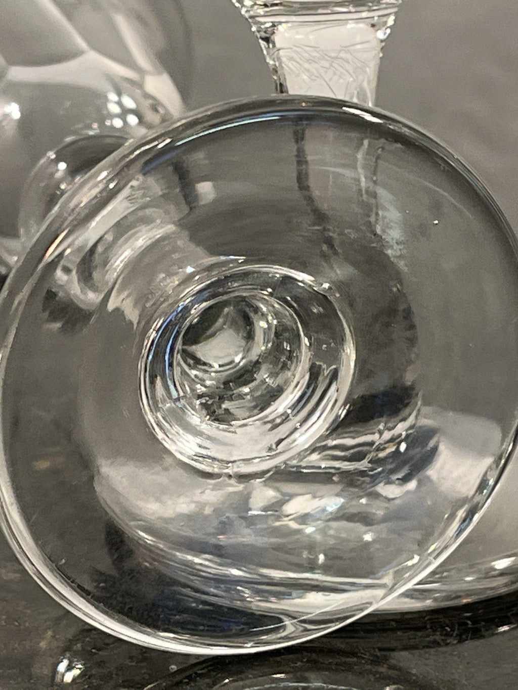 Antique Victorian Hand Blown Cut Crystal Sherry Liqueur Glasses Pair c1880