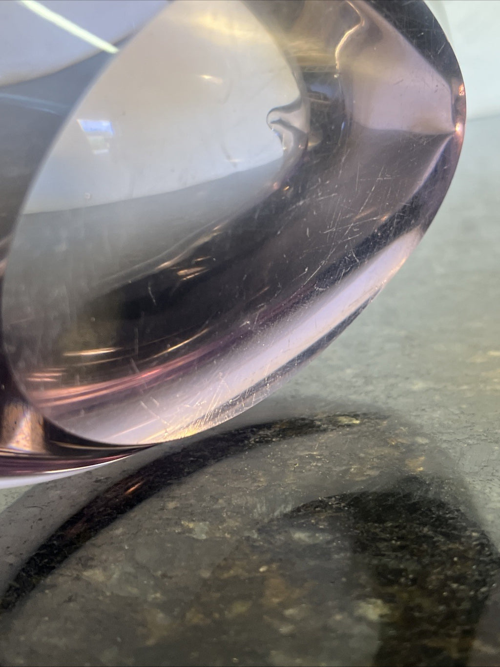 Murano Style Art Glass Swan Bowl Purple Amethyst Cased Glass Centrepiece