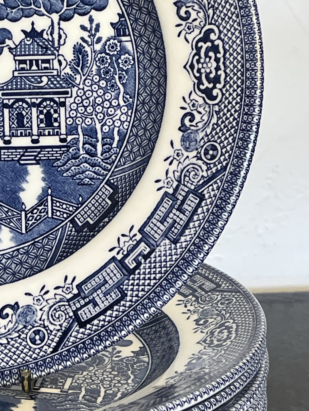 Blue Willow Starter Plates Churchill England Blue White Lunch Salad Plates Set 8