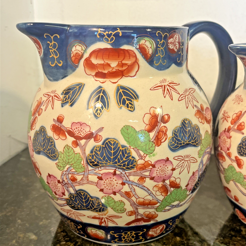 Victoria Ware Imari Style Graduated Ironstone Jugs Set of 4 Staffordshire England