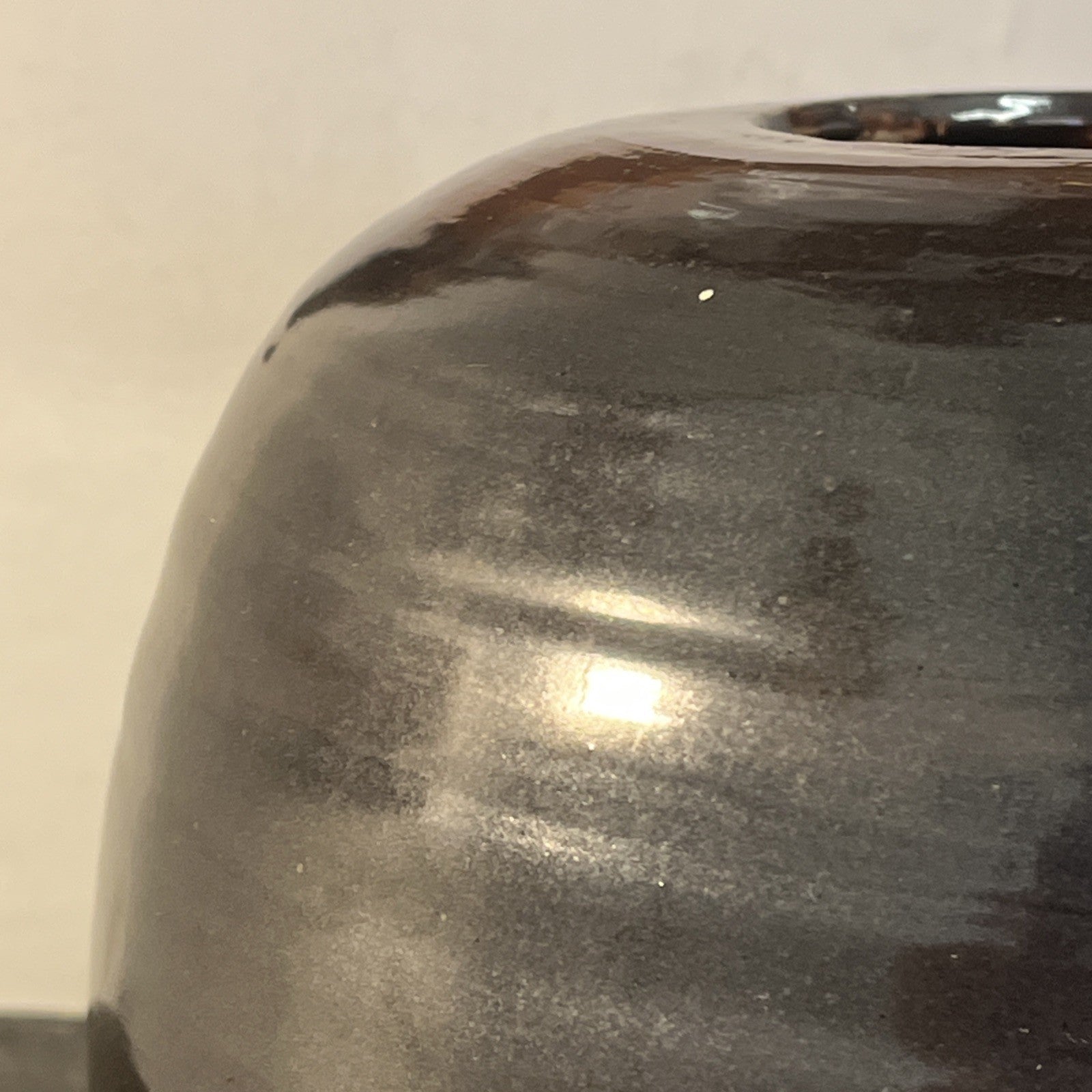 Studio Pottery Lidded Jar Tenmoku Glaze Stoneware Storage Pot