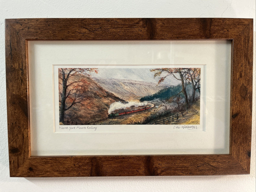 North York Moors Railway Steam Train Print C Williamson Signed Framed Yorkshire