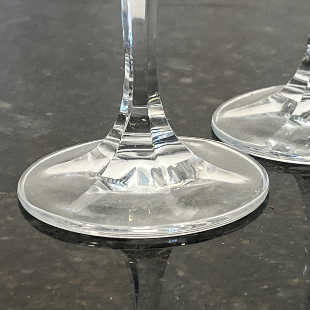 Schott Crystal Champagne Flutes Pair German Cut Crystal Glasses Germany