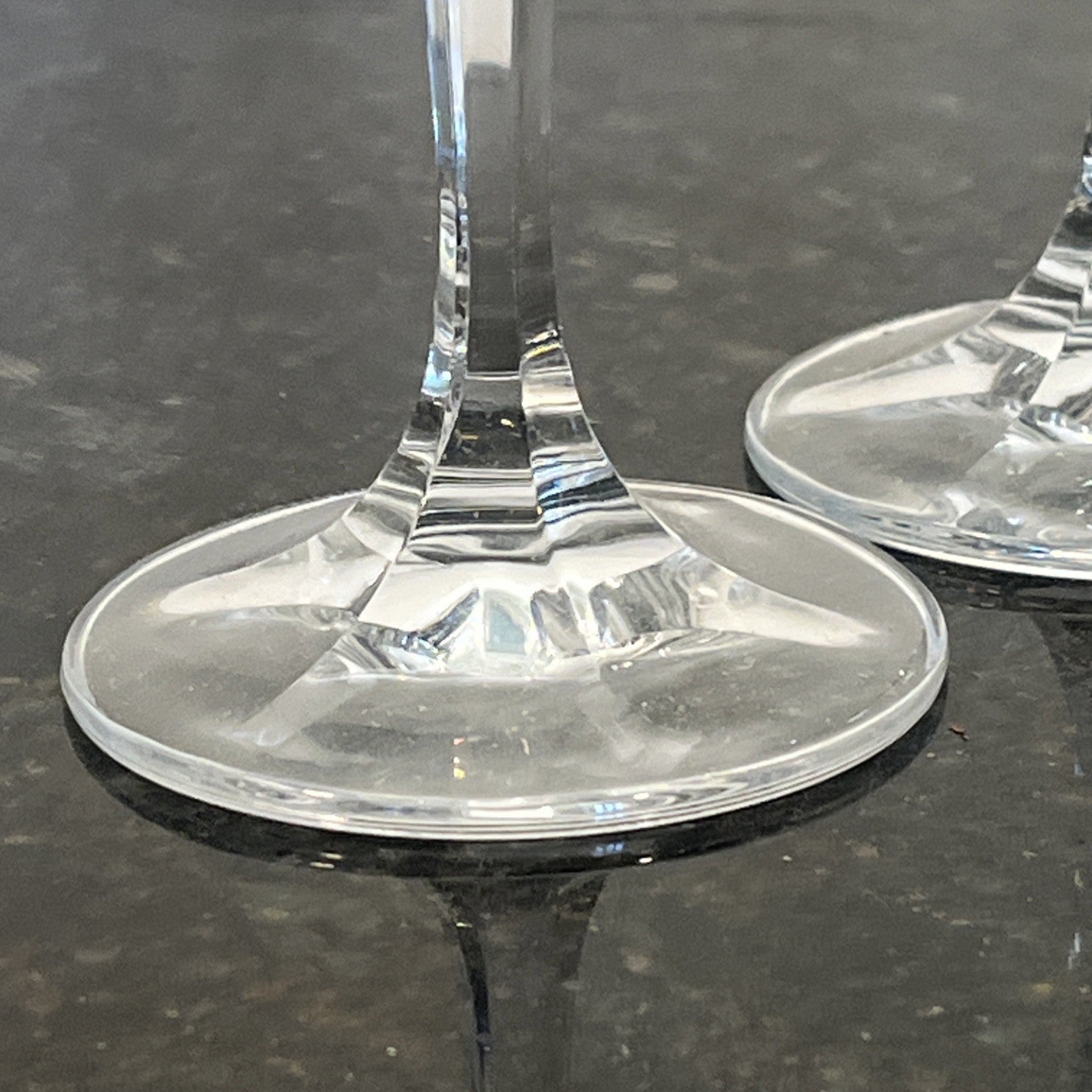 Schott Crystal Champagne Flutes Pair German Cut Crystal Glasses Germany