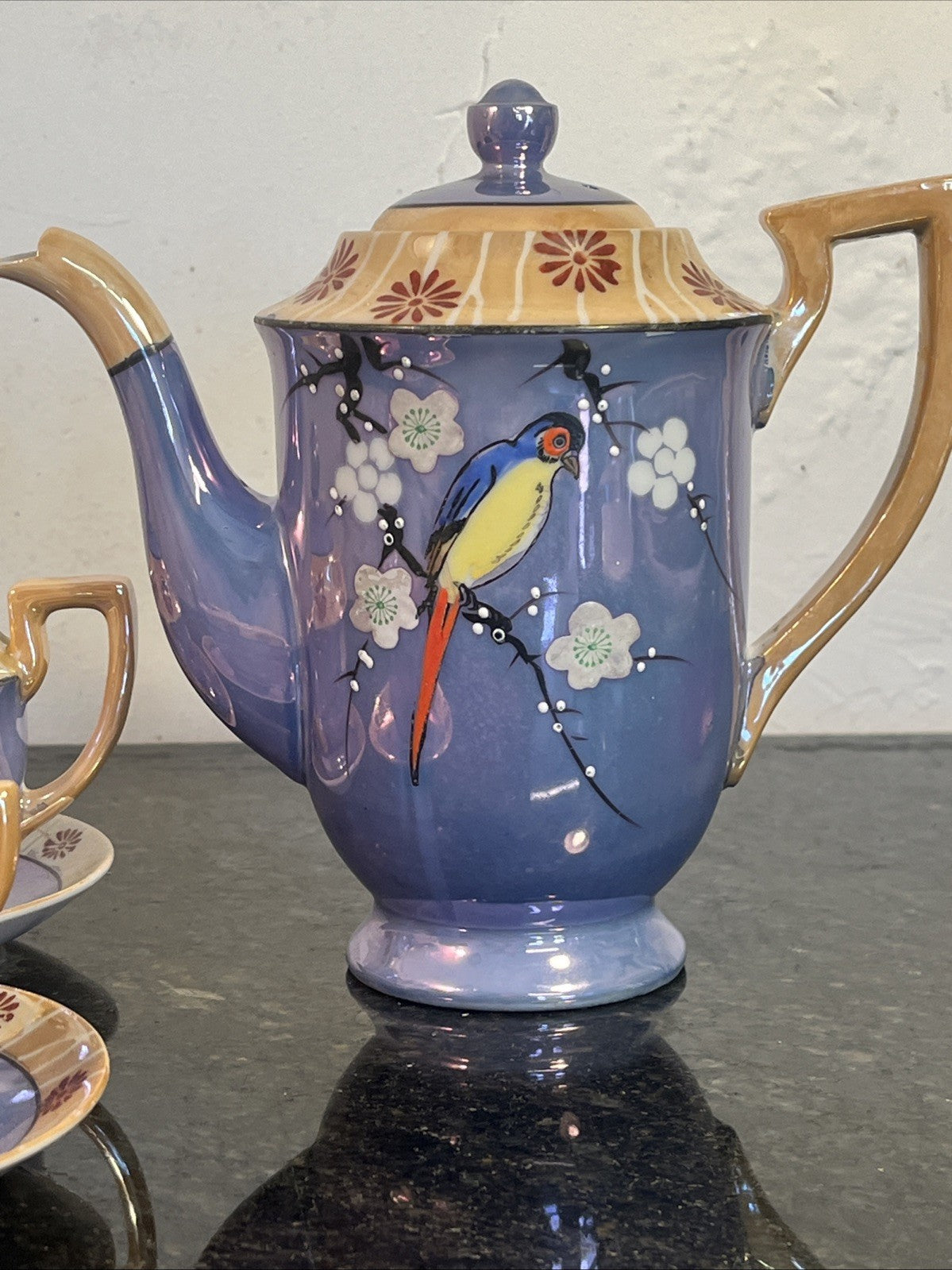 Chikaramachi Noritake Tea Set Bird Blossom Lustre Japan